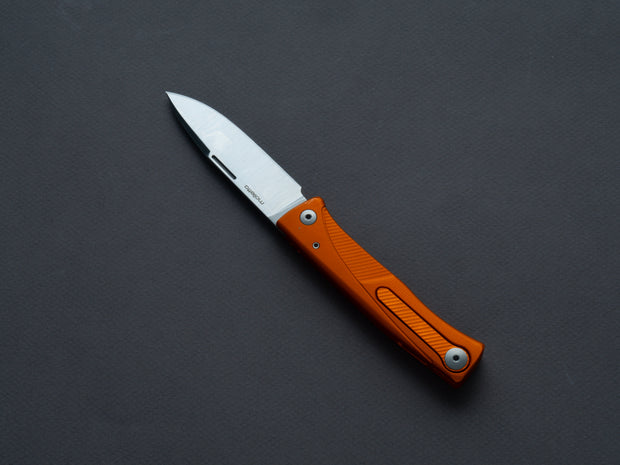 lionSTEEL - SOLID Folding Knife - Thrill - Slip Joint - M390 - 75mm - Orange Aluminum - H. WAYL Clip