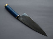 Florentine Kitchen Knives - Stacked Handle - Carbon - 205mm Chef - Black & Blue Handle