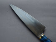 Florentine Kitchen Knives - Stacked Handle - Carbon - 205mm Chef - Black & Blue Handle
