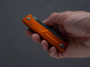 lionSTEEL - SOLID Folding Knife - Thrill - Slip Joint - M390 - 75mm - Orange Aluminum - H. WAYL Clip