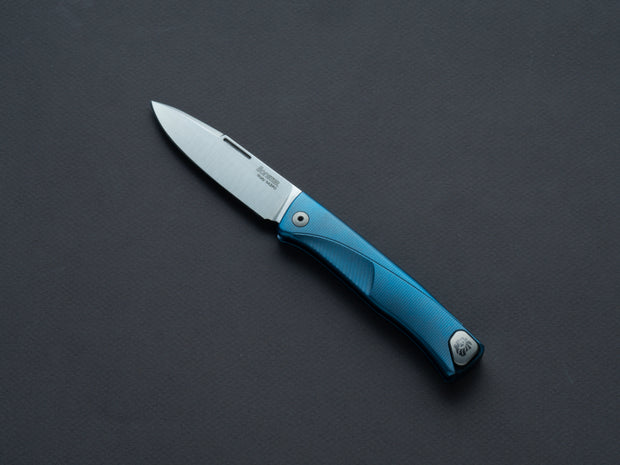 lionSTEEL - SOLID Folding Knife - Slip Joint - Thrill - M390 - 75mm - Blue Titanium