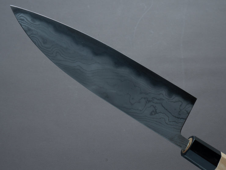 Miyazaki Kajiya - Hineri Damascus - Blue #1 - 210mm - Gyuto - Magnolia Handle