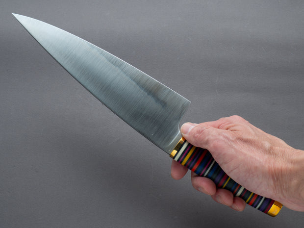 Florentine Kitchen Knives - Stacked Handle - Stainless - 205mm Chef - Multicolor Handle