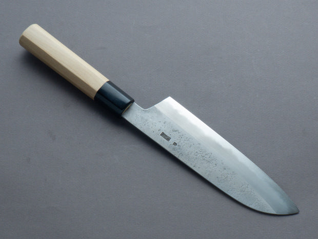 Sakai Kikumori - Kikuzuki Rin - White #2 - Nashiji - Santoku - 180mm - Magnolia Handle