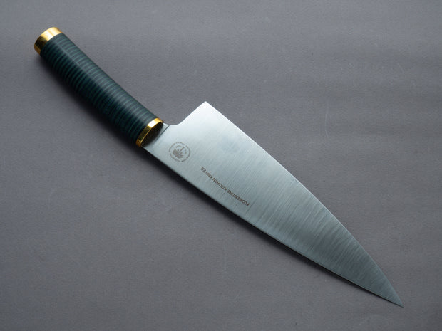 Florentine Kitchen Knives - "Four" - Stainless - 205mm Chef - Stacked Black & Green Handle