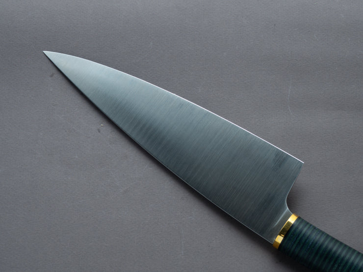 Florentine Kitchen Knives - Stacked Handle - Stainless - 205mm Chef - Black & Green Handle