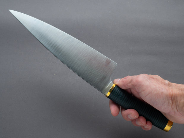 Florentine Kitchen Knives - "Four" - Stainless - 205mm Chef - Stacked Black & Green Handle