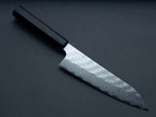 Nigara Hamono - SPG STRIX - Tsuchime Damascus - Gyuto - 210mm - Ebony Handle