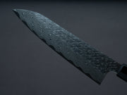 Nigara Hamono - SPG STRIX - Tsuchime Damascus - Gyuto - 210mm - Ebony Handle