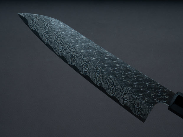 Nigara Hamono - SPG STRIX - Tsuchime Damascus - Gyuto - 210mm - Ebony Handle