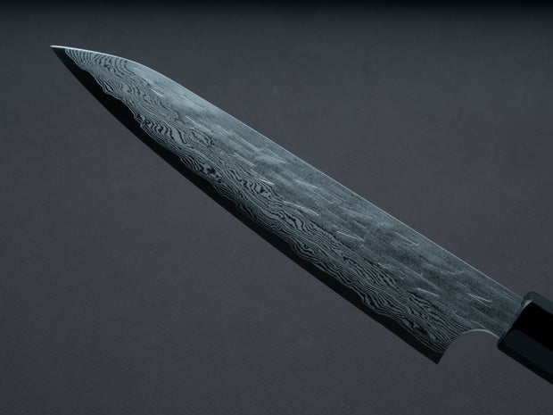 Nigara Hamono - VG XEOS - Tsuchime Damascus - Petty - 150mm - Ebony Handle