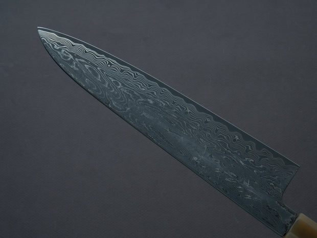 Sakai Kikumori - SPG STRIX - Damascus - Gyuto - 210mm - Ebony Handle