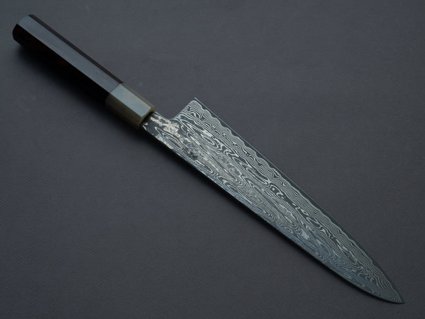 Sakai Kikumori - SPG STRIX - Damascus - Gyuto - 240mm - Ebony Handle