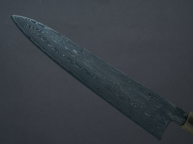 Sakai Kikumori - SPG STRIX - Damascus - Gyuto - 240mm - Ebony Handle