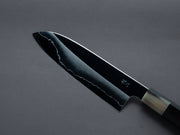 Hitohira - Kikuchiyo x Rou - Silver #3 - Mirror Polished - 170mm Santoku - Ebony Handle