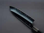 Hitohira - Kikuchiyo x Rou - Silver #3 - Mirror Polished - 170mm Santoku - Ebony Handle