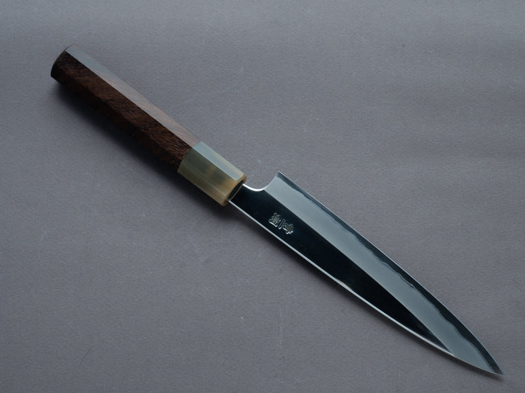 Hitohira - Togashi - Stainless Clad Blue #1 - Mirror Polished - 165mm Petty - Ziricote Handle