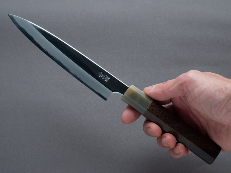 Hitohira - Togashi - Stainless Clad Blue #1 - Mirror Polished - 165mm Petty - Ziricote Handle