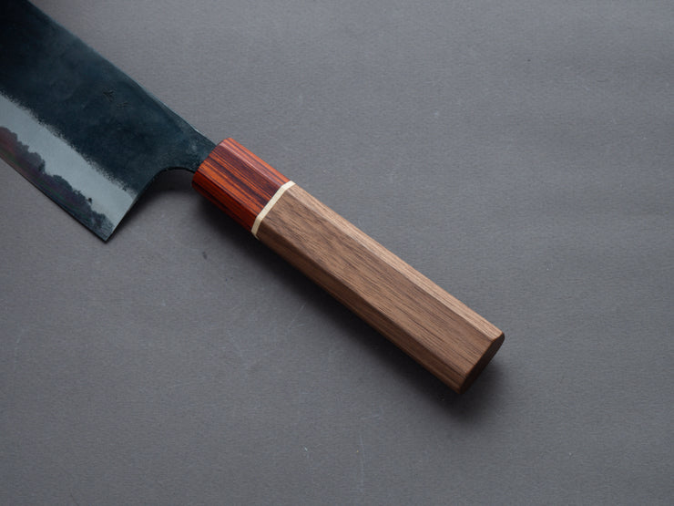 Hitohira - Tosa - Kurouchi - Blue #2 - 170mm Nakiri - Walnut Handle (Rengas Ferrule)