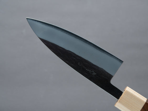 Hitohira - TD - Blue # 2 - Stainless Clad Kurouchi - 105mm Utility - Walnut Handle