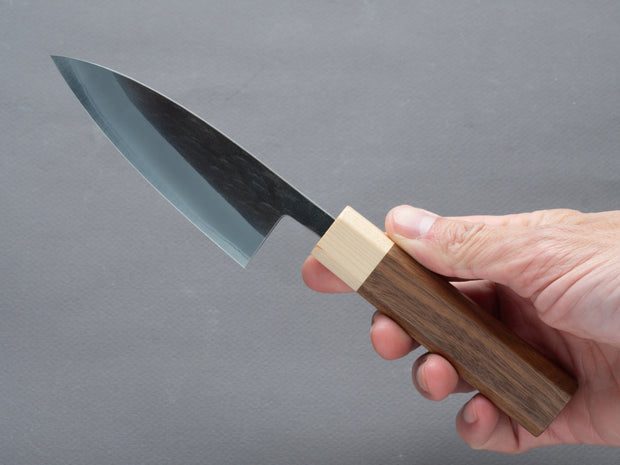 Hitohira - TD - Blue # 2 - Stainless Clad - 105mm Utility - Walnut Handle
