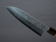 Hitohira - Setsu Forged - VG-10 - Damascus - 165mm Santoku - Walnut Handle (Ziricote Ferrule)