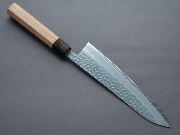 Hitohira - Futana - Blue Super - Migaki Tsuchime - 210mm Gyuto - Cherry Handle