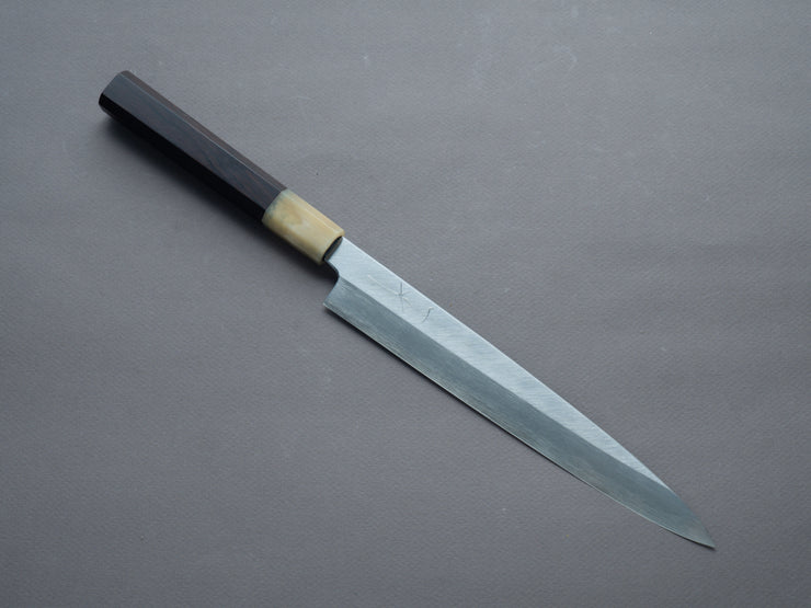 Hitohira - Kikuchiyo x Manzo - Blue #2 - Yanagiba - 210mm - Ebony Handle - Saya
