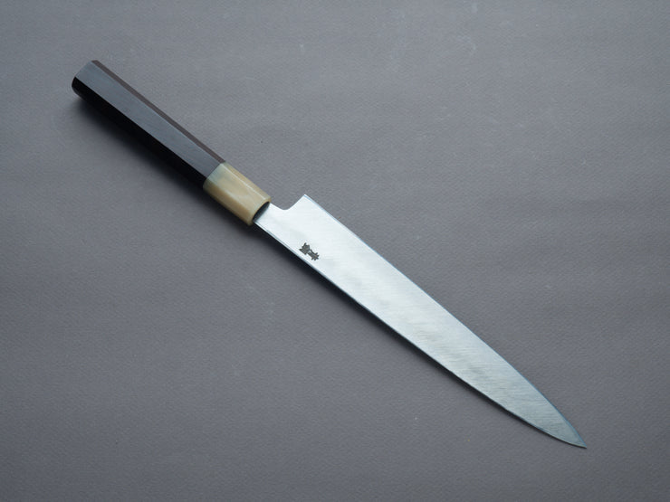 Hitohira - Kikuchiyo x Manzo - Blue #2 - Yanagiba - 210mm - Ebony Handle - Saya