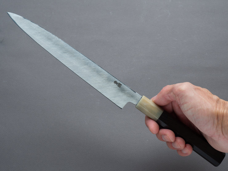 Hitohira - Kikuchiyo x Manzo - Blue #2 - Yanagiba - 210mm - Ebony Handle - Saya