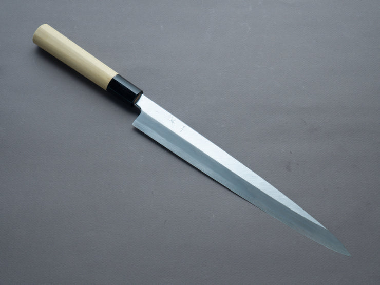 Hitohira - Tanaka x Manzo - Blue #1 -  270mm Yanagiba - Magnolia Handle (D-Shape/ Saya)