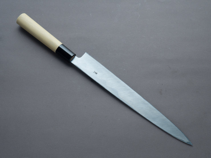 Hitohira - Tanaka x Manzo - Blue #1 -  270mm Yanagiba - Magnolia Handle (D-Shape/ Saya)