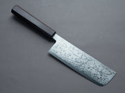 Morihei - Kikuyu - Blue #2 - Damascus - Nakiri - 165mm - Wenge Handle