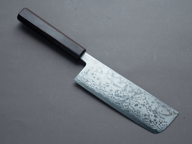 Morihei - Kikuyu - Blue #2 - Damascus - Nakiri 165mm - Wenge Handle