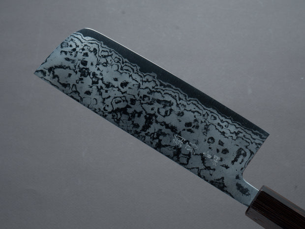 Morihei - Kikuyu - Blue #2 - Damascus - Nakiri 165mm - Wenge Handle