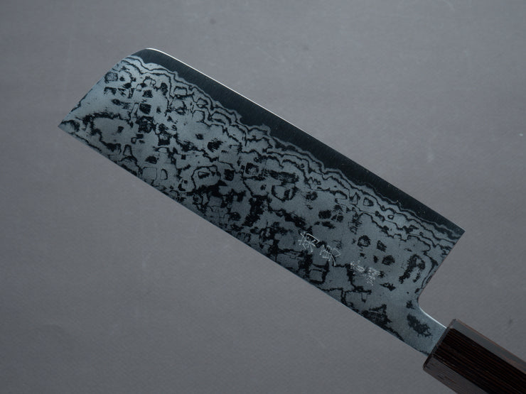 Morihei - Kikuyu - Blue #2 - Damascus - Nakiri - 165mm - Wenge Handle