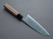 Hitohira - Harima Forged - Blue #2 - Stainless Clad - Nickel Damascus - Santoku - 165mm - Walnut Handle