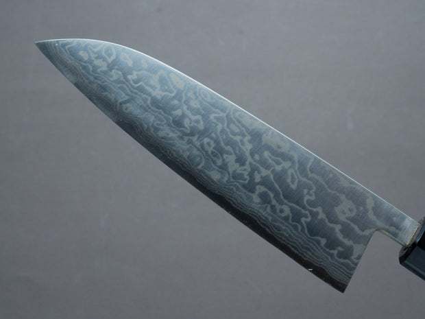 Hitohira - Harima Forged - Blue #2 - Stainless Clad - Nickel Damascus - Santoku - 165mm - Walnut Handle