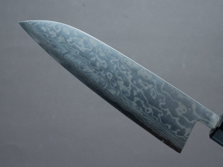 Hitohira - Harima Forged - Blue #2 - Stainless Clad - Nickel Damascus - Santoku - 165mm - Walnut Handle