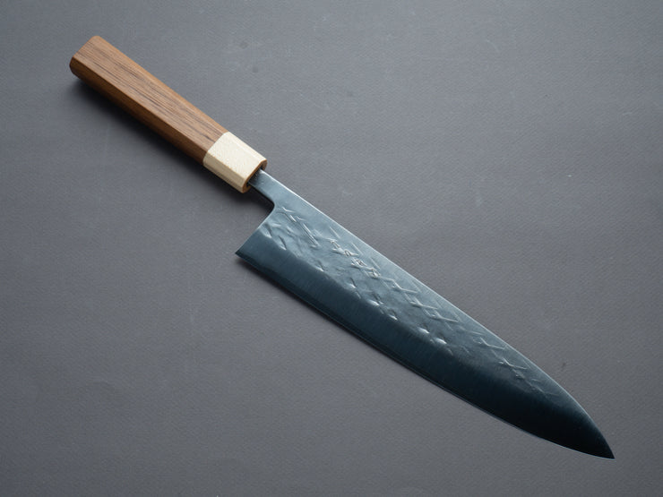 Hitohira - TD - SLD - Stainless Clad - Tsuchime - Gyuto - 240mm - Walnut Handle