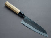 Hitohira - TD - Blue #2 Stainless Clad - Kurouchi - Santoku - 165mm - Magnolia Handle