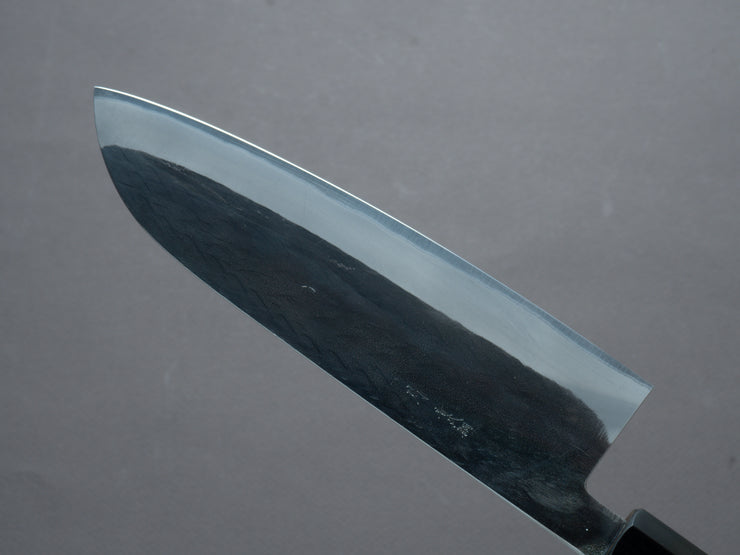 Hitohira - TD - Blue #2 Stainless Clad - Kurouchi - Santoku - 165mm - Magnolia Handle