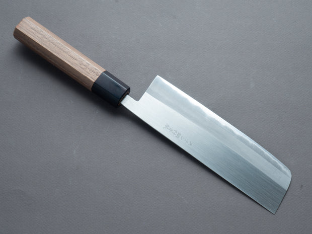 Hitohira - Harima Forged - Blue #2 - Stainless Clad - Migaki - Nakiri 165mm - Walnut Handle