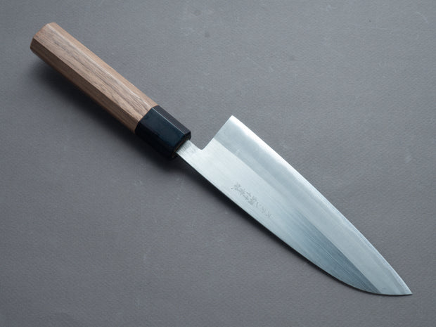 Hitohira - Harima Forged - Stainless Clad - Blue #2 - Migaki - Santoku - 165mm - Walnut Handle