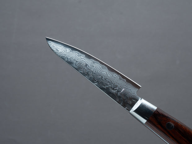 Hitohira - Imojiya ST - Tsuchime Damascus - Paring - Western Imitation Mahogany Handle