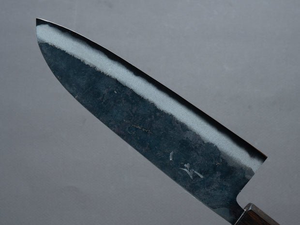 Hitohira - Tosa - White #2 - Kurouchi - Santoku - 165mm - Walnut Handle (Ziricote Ferrule)