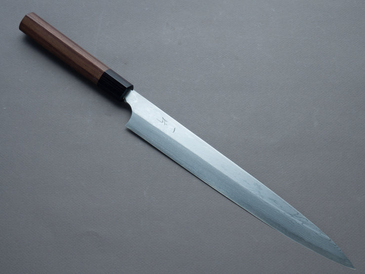 Hitohira - Echizen - White #2 - Damascus - Yanagiba - 270mm - Rosewood Handle (D-Shape)