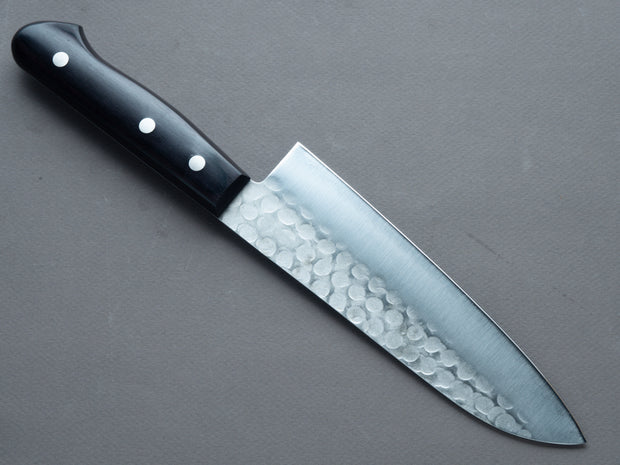 Hitohira - Imojiya - Kuma - Blue #2 - Nashiji Tsuchime - Santoku 170mm - Western Handle (No Bolster)