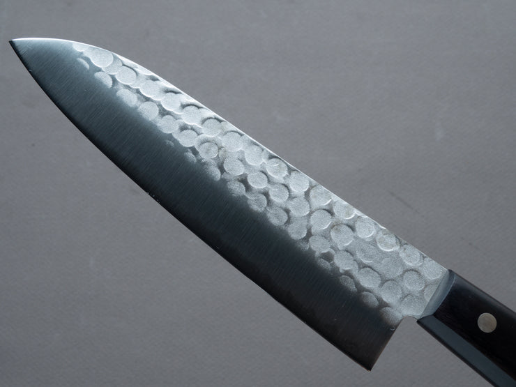 Hitohira - Imojiya - Kuma - Blue #2 - Nashiji Tsuchime - Santoku 170mm - Western Handle (No Bolster)