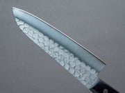 Hitohira - Imojiya - Kuma - Blue #2 - Nashiji Tsuchime - Santoku 170mm - Western Handle (No Bolster)